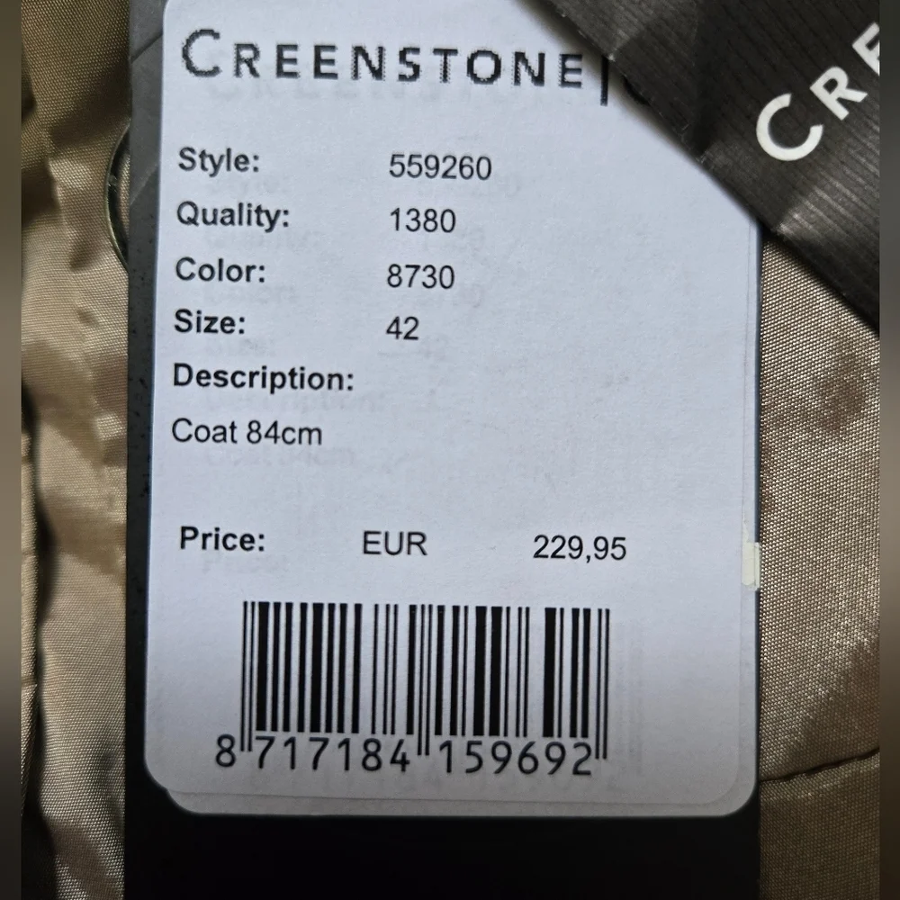 CREENSTONE NWT Metallic Tan Double-Breasted Coat. Size 42/ Med - Picture 14 of 16